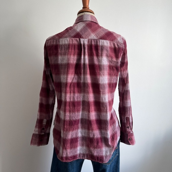 WindRiver - Pink & White Checkered Long Sleeve Button Down Shirt - Picture 4 of 7
